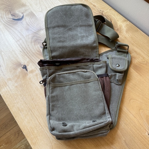 RU YI HUANG WESTERN US CATTLE SUBPACKAGE MESSENGER SATCHEL CANVAS NEVER USED - Picture 4 of 12